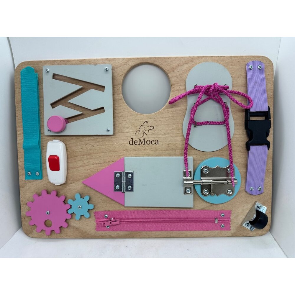 deMoca Busy Board Montessori Toys Toddler Kids Wooden Activities